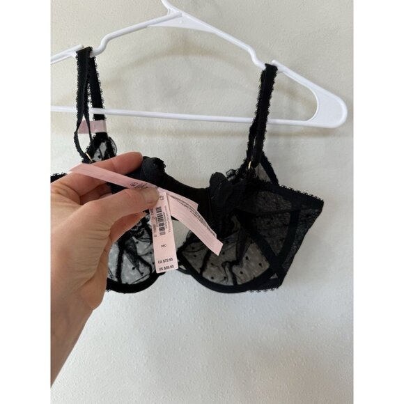 $59 Victoria's Secret 38c 38 C Women’s Bra Black Lace Underwire Adjustable - Picture 5 of 5